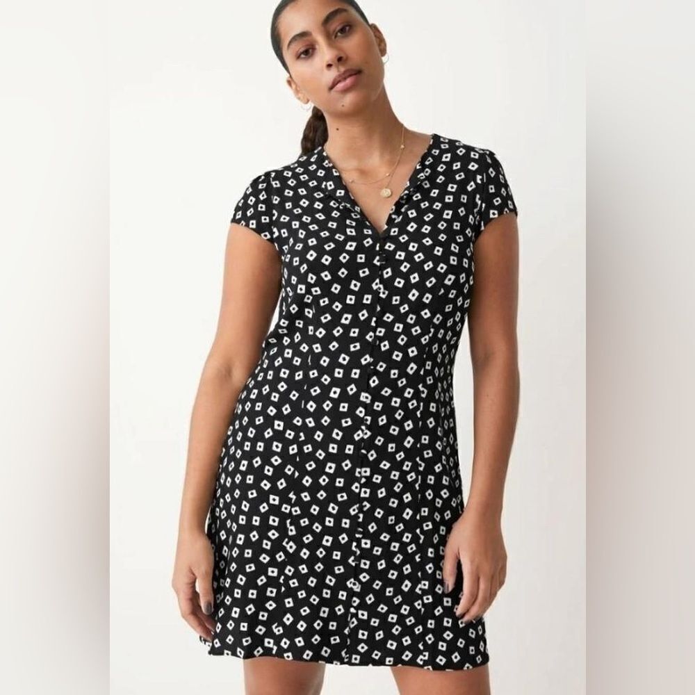 & other stories black button up mini dress